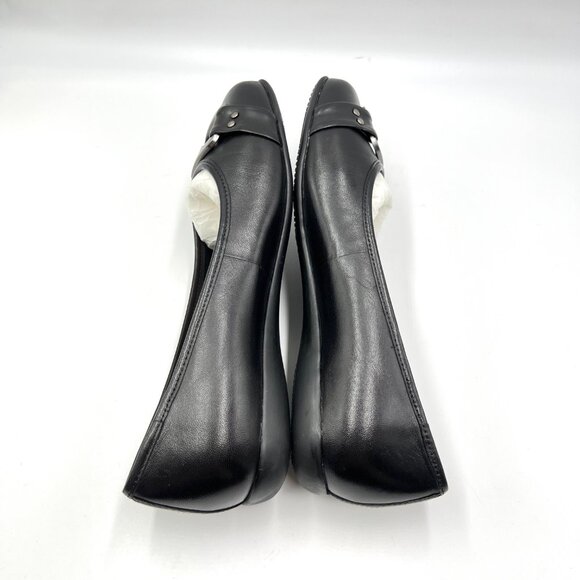 7.5W 7.5 WIDE WIDTH‎ Trotters Womens Sizzle Black Leather Ballet Flats Shoes - Picture 7 of 12